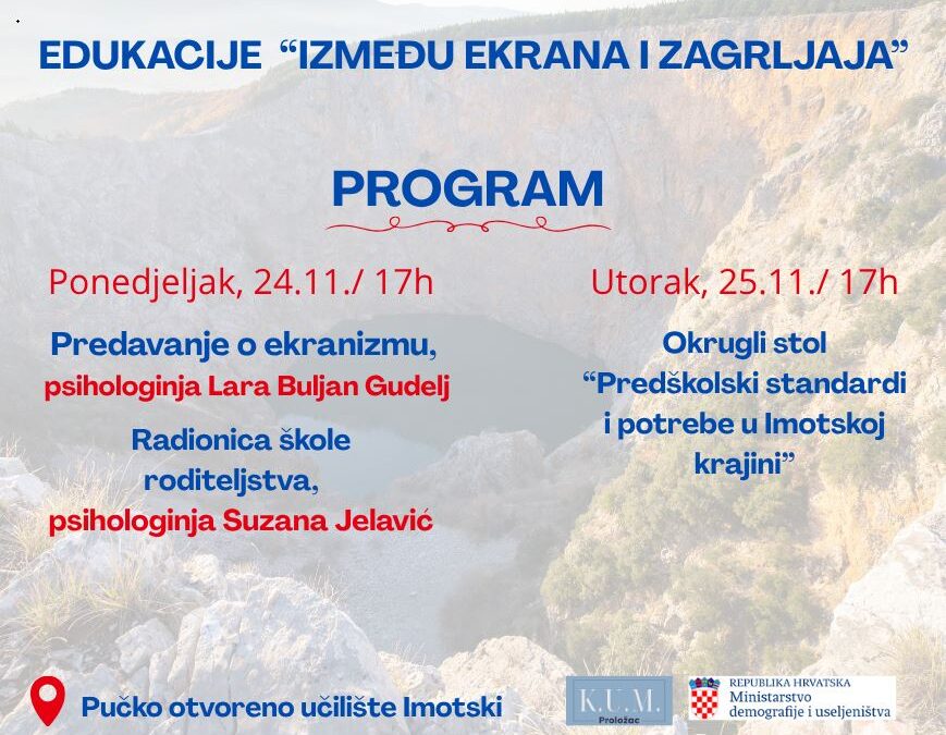 Edukacije ” Između ekrana i zagrljaja”